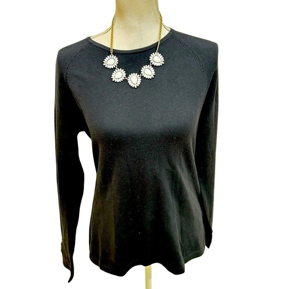 J Crew floral gold tone necklace in faceted white, gray & gunmetal beads 10 inch - Picture 2 of 7